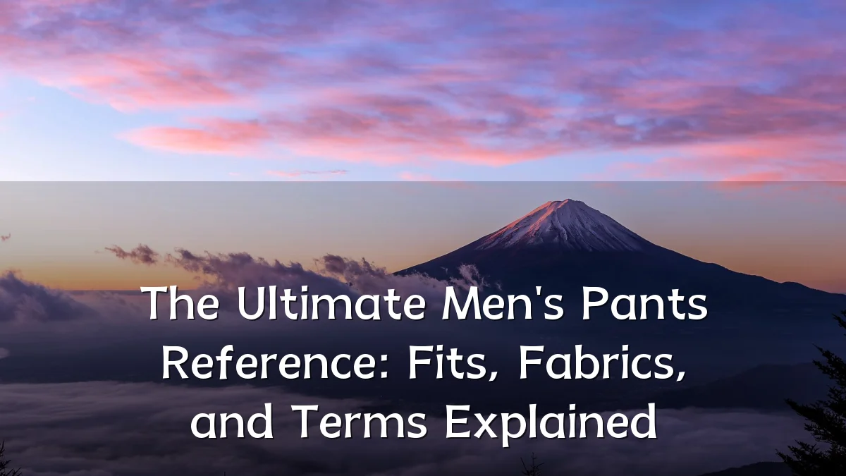 The Ultimate Men's Pants Reference: Fits, Fabrics, and Terms Explained